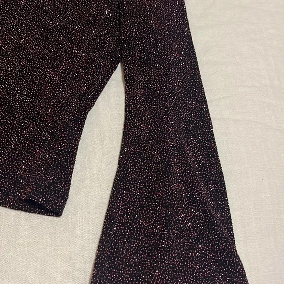 MSK Pink Sparkly Flare Arm Long Sleeve Medium - Picture 3 of 5